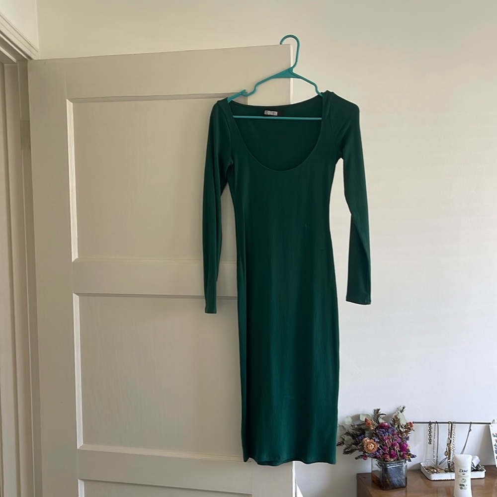 Mid Length Reformation Bodycon Green Dress